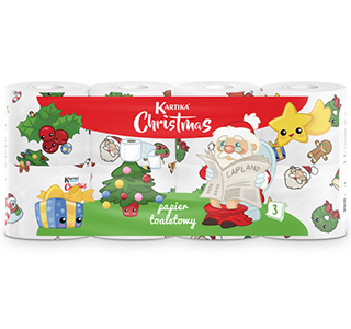 Papier toaletowy Kartika Christmas 8 rolek 150 listków 3 warstwy